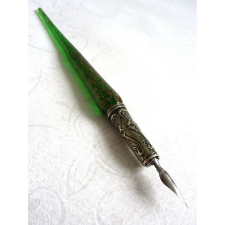Stylo calligraphie cuivre et verre
