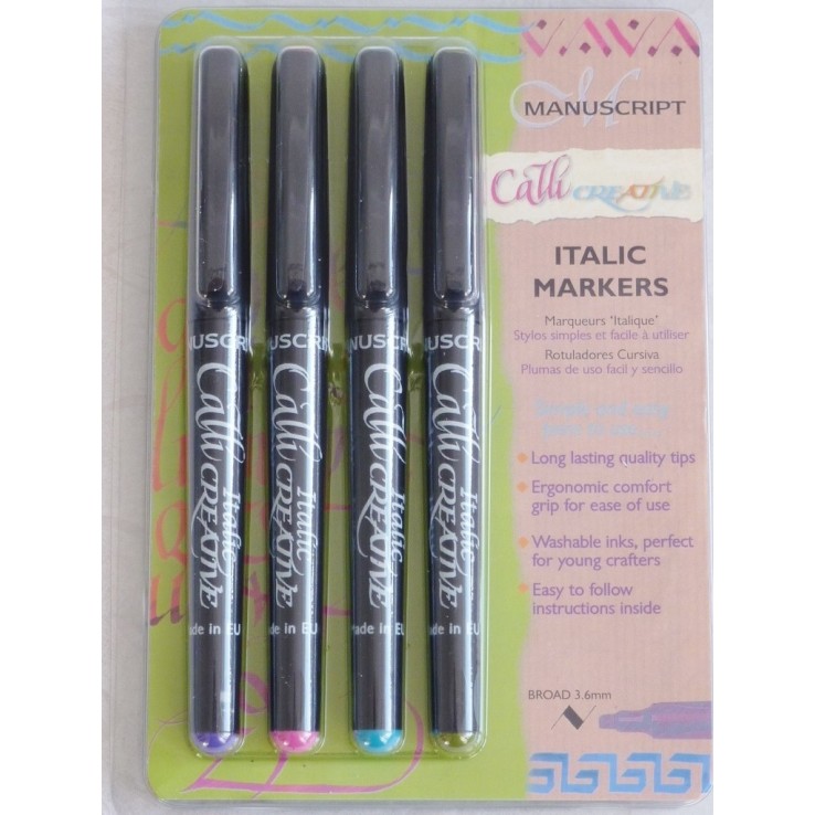 4 Colour Pack Italic Marker - Broad 4 Colour Pack Italic Marker - Broad