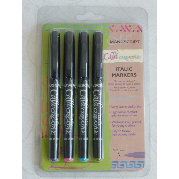 4 Colour Pack Italic Marker - Fine 4 Colour Pack Italic Marker - Fine