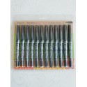 Italic marker pens, 12 colours - fine