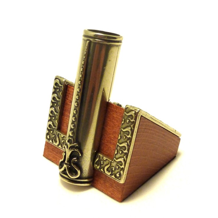 Porte-stylo en bois et alpaga