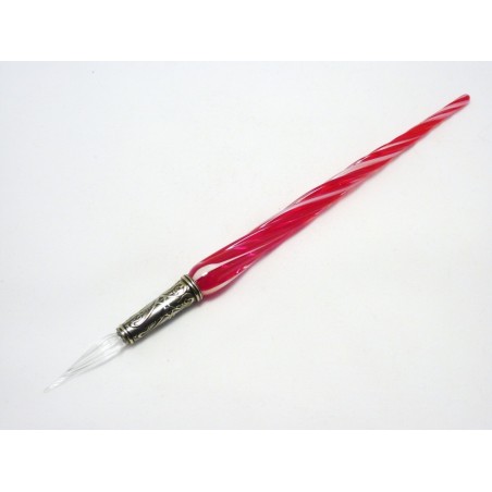 Pluma de caligrafía de vidrio retorcido y punta de vidrio