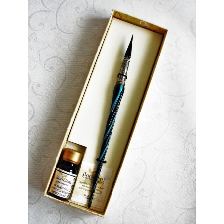 Twisted Glass Calligraphy Pen with Glass Nib