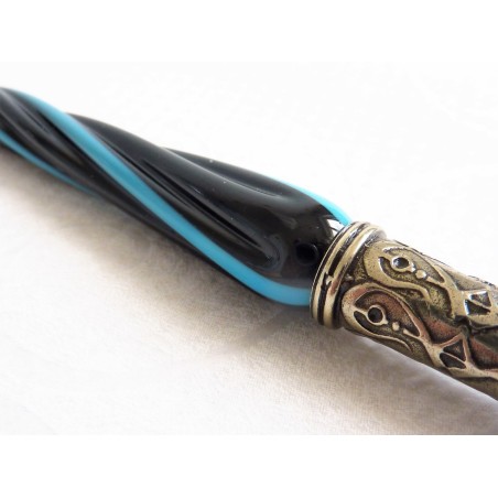 Pluma de caligrafía de vidrio retorcido y punta de vidrio
