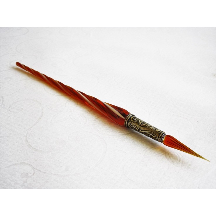 Pluma de caligrafía de vidrio retorcido y punta de vidrio Pluma de caligrafía de vidrio retorcido y punta de vidrio