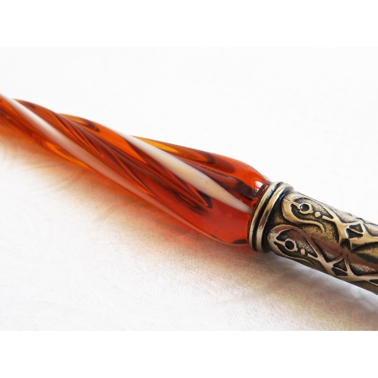 Pluma de caligrafía de vidrio retorcido y punta de vidrio Pluma de caligrafía de vidrio retorcido y punta de vidrio
