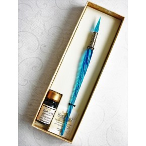 Twisted Glass Calligraphy Pen with Glass Nib