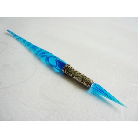 Twisted Glass Calligraphy Pen with Glass Nib