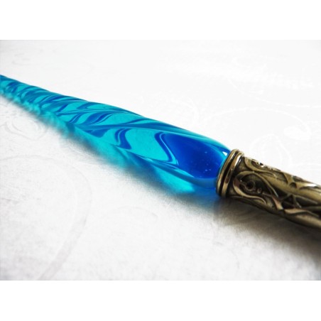 Twisted Glass Calligraphy Pen with Glass Nib