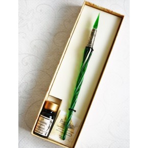 Twisted Glass Calligraphy Pen with Glass Nib