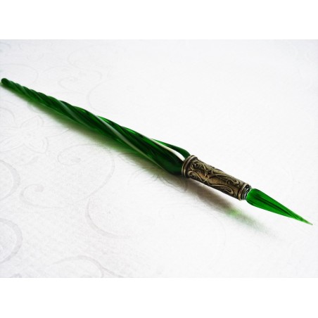 Pluma de caligrafía de vidrio retorcido y punta de vidrio