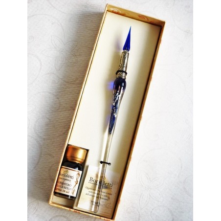 Silverbladsglaspenna med glasspets