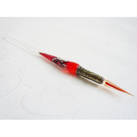 Silver leaf glass pen with glass nib