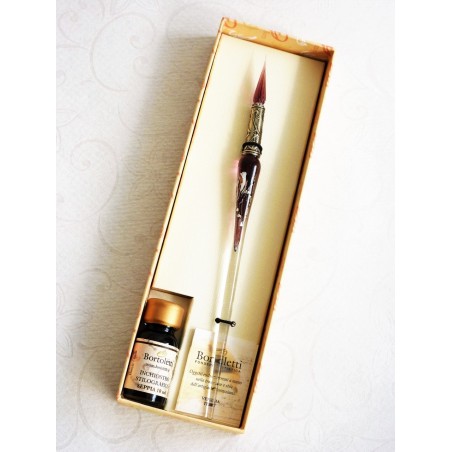 Silverbladsglaspenna med glasspets