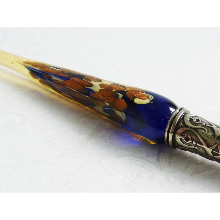 Bladgoud glas pen met glas penpunt Bladgoud glas pen met glas penpunt