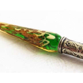 Or stylo verre de feuilles avec pointe de verre