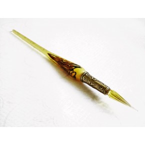 Or stylo verre de feuilles avec pointe de verre
