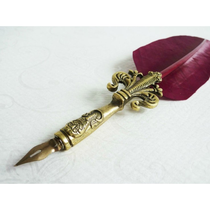 Fleur De Lys Feder Feder und Tinte set - weinrot Fleur De Lys Feder Feder und Tinte set - weinrot