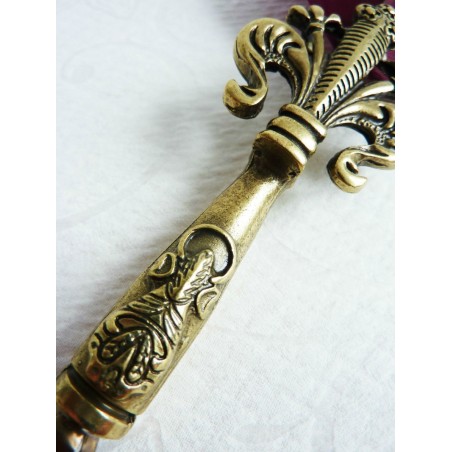 Fleur De Lys feather quill and ink set - Burgundy