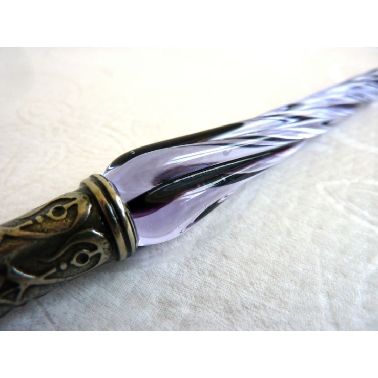 Glas kalligrafie pen en inkt - gedraaide glas Glas kalligrafie pen en inkt - gedraaide glas