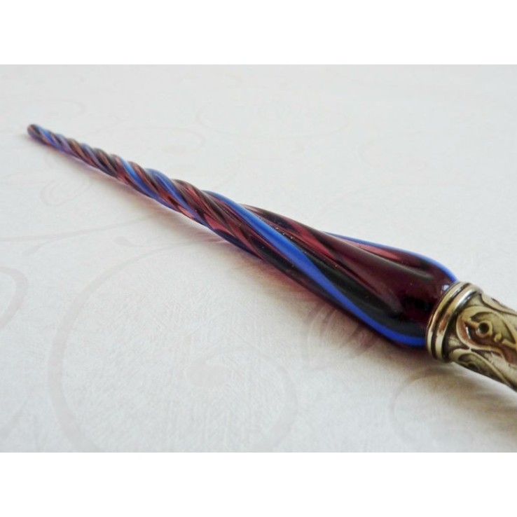 Glas kalligrafie pen en inkt - gedraaide glas Glas kalligrafie pen en inkt - gedraaide glas