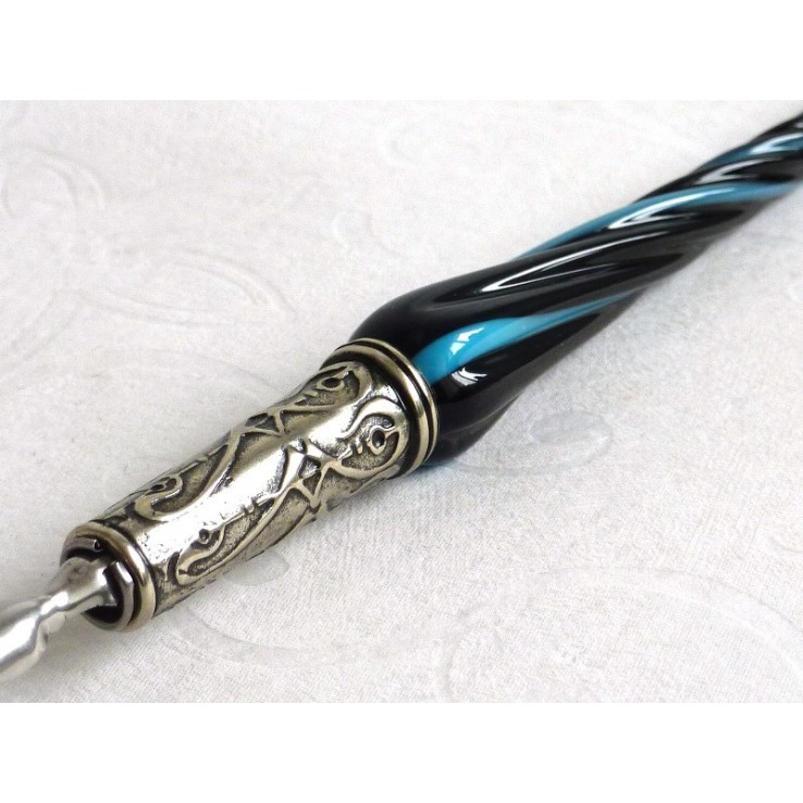 Glas kalligrafie pen en inkt - gedraaide glas Glas kalligrafie pen en inkt - gedraaide glas