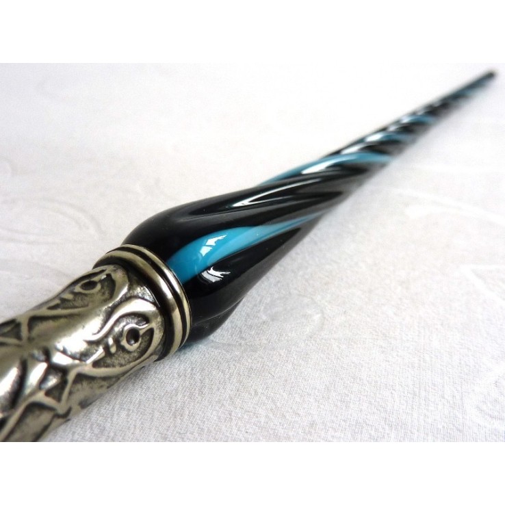 Glas kalligrafie pen en inkt - gedraaide glas Glas kalligrafie pen en inkt - gedraaide glas