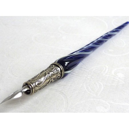 Glass Calligraphy Pen & Ink - Twisted Glass