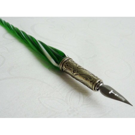 Glass Calligraphy Pen & Ink - Twisted Glass