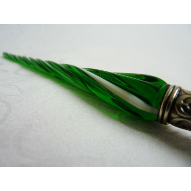 Glas kalligrafie pen en inkt - gedraaide glas Glas kalligrafie pen en inkt - gedraaide glas
