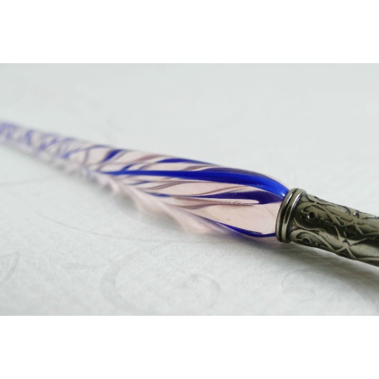 Glas kalligrafie pen en inkt - gedraaide glas Glas kalligrafie pen en inkt - gedraaide glas