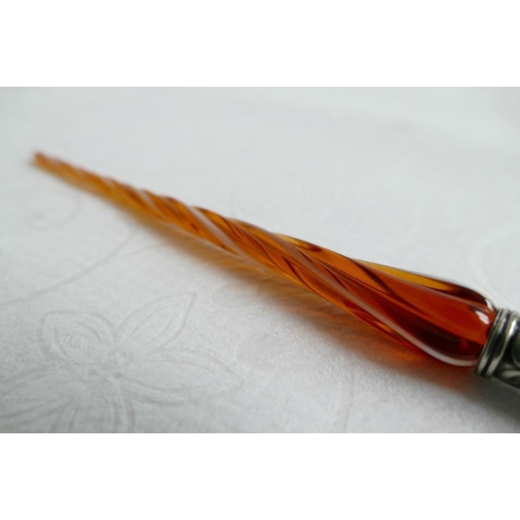 Glas kalligrafie pen en inkt - gedraaide glas Glas kalligrafie pen en inkt - gedraaide glas