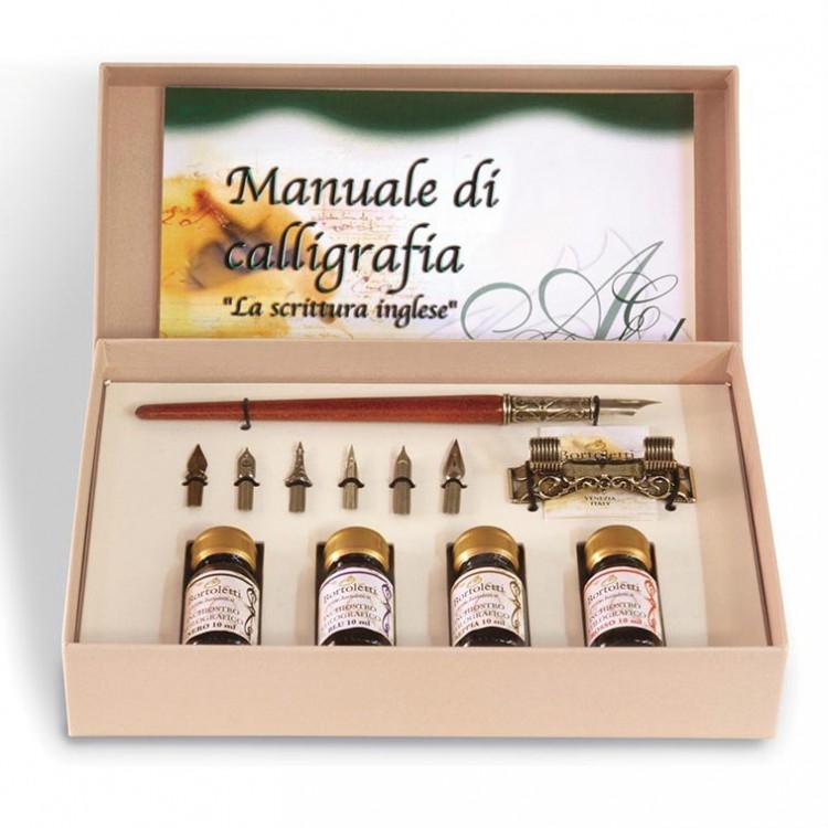 Wooden writing set with calligraphy manual