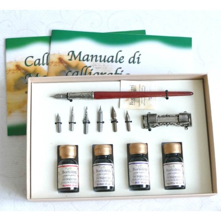 Wooden writing set with calligraphy manual