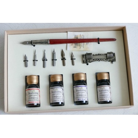 Wooden writing set with calligraphy manual