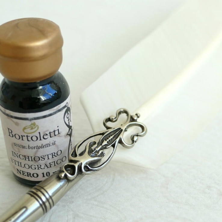 Bortoletti Klassieke ivoor veer dip pen detail