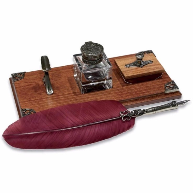 Feather Calligraphy Pen Desk Set - 2 Feather Calligraphy Pen Desk Set - 2