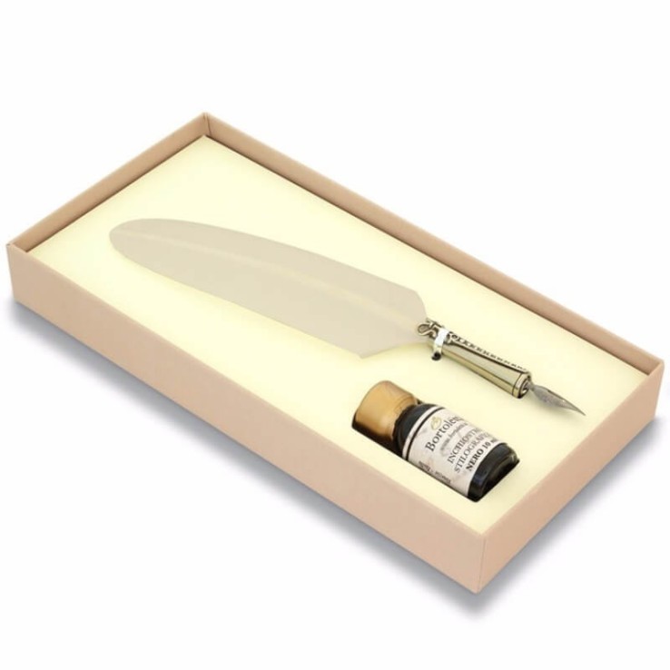 Bortoletti Classico Ivory Feather Quill Pen en Ink Set83