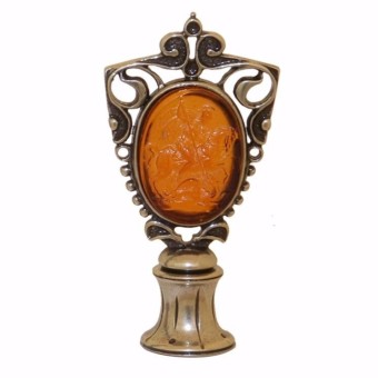 Sello de cera de vidrio de ámbar Saint George Murano por Bortoletti