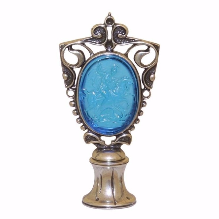 Aquamarine Saint George Murano glas voks forsegling af Bortoletti
