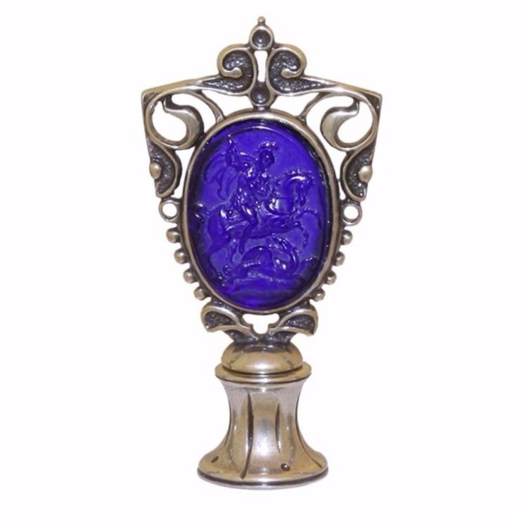 Blue Saint George Murano Glas Wachssiegel von Bortoletti