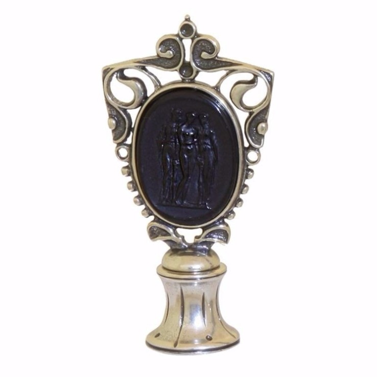 Black Three Graces Murano Glass Sello de cera por Bortoletti