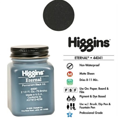 Higgins permanents Eternal Black Ink lettrage