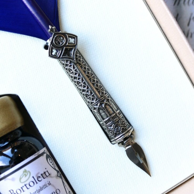 Ornate Feather quill pen and ink Ornate Feather quill pen and ink