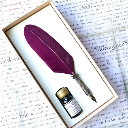 Kunstvolle Schreibfeder und Tinte