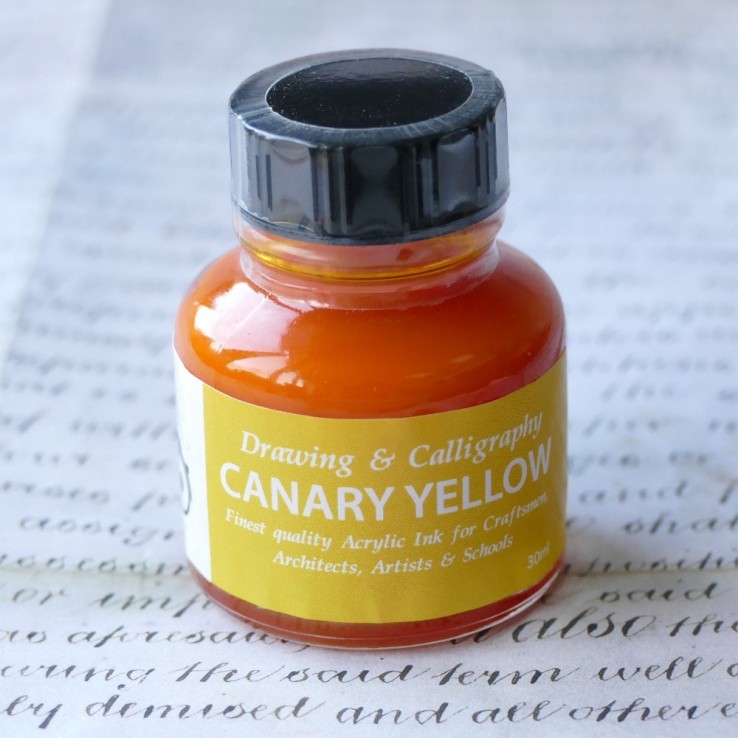 Chasing Elva Canary Yellow acrylic calligraphy ink 30ml bottle