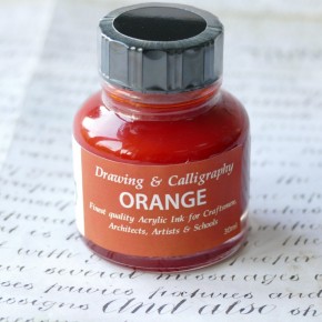 Orange akryltryckfärg