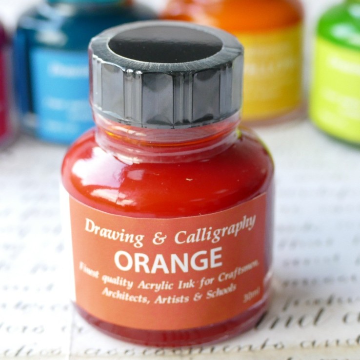 Orange akryl blæk Orange akryl blæk