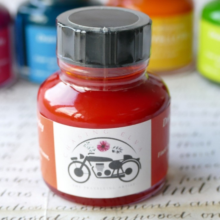 Tinta acrílica naranja