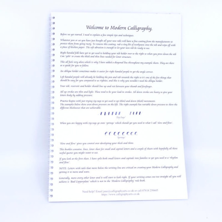 Modernt kalligrafi-broschyr